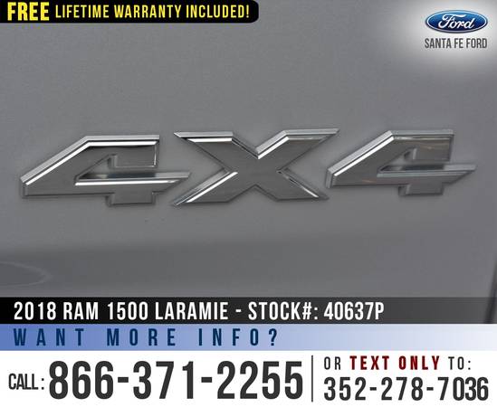 2018 RAM 1500 LARAMIE 4WD *** Apple CarPlay, SiriusXM, Bluetooth ***... for sale in Alachua, FL – photo 22