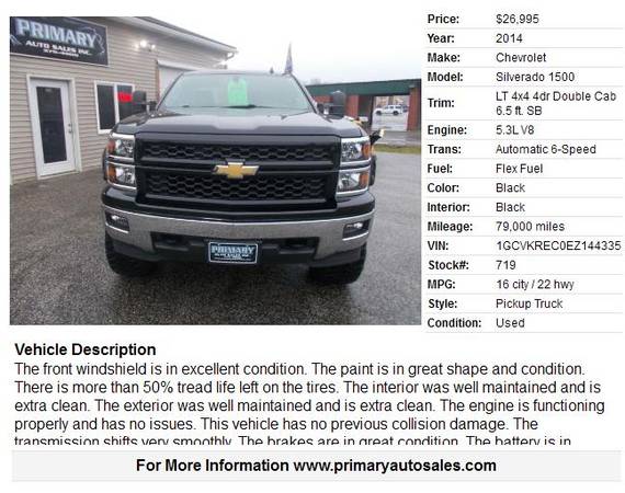 2014 CHEVY SILVERADO 1500 DOUBLE CAB LIFTED - cars & trucks - by... for sale in Sabattus, ME – photo 2