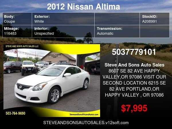2012 Nissan Altima 2 5 S - - by dealer - vehicle for sale in Happy valley, OR – photo 22