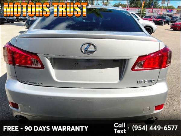 2011 Lexus IS 250 4dr Sport Sdn Auto RWD 90 Days Car Warranty for sale in Miami, FL – photo 5