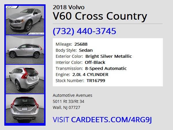 2018 Volvo V60 Cross Country, Bright Silver Metallic for sale in Wall, NJ – photo 22