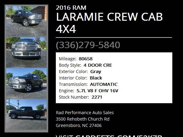 2016 RAM LARAMIE CREW CAB 4X4 - - by dealer - vehicle for sale in Greensboro, NC – photo 22