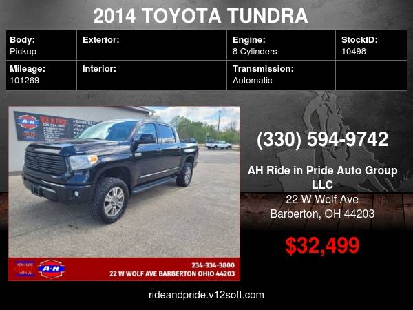 2014 TOYOTA TUNDRA CREWMAX PLATINUM - - by dealer for sale in Barberton, OH – photo 24