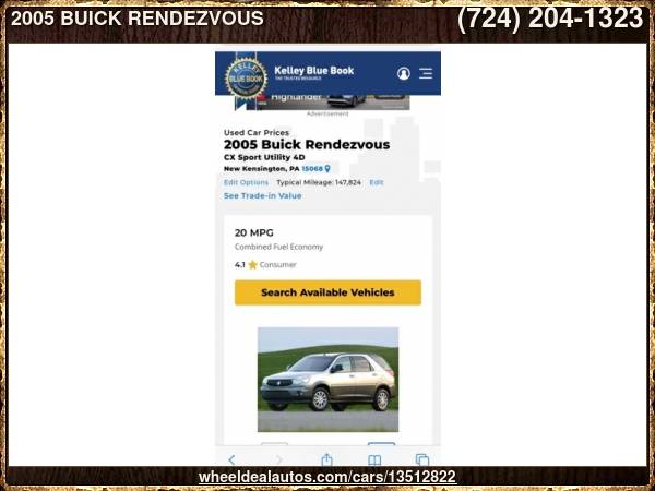 2005 BUICK RENDEZVOUS CX - cars & trucks - by dealer - vehicle... for sale in New Kensington, PA – photo 15