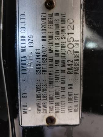 1979 TOYOTA CELICA GT 5 SPEED MANUAL TRANS. BLACK ON BLACK CLEAN -... for sale in Skokie, IL – photo 24