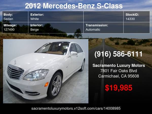 2012 Mercedes-Benz S-Class S 550 4MATIC AWD S550 LOW MILES AMG with for sale in Carmichael, CA – photo 23