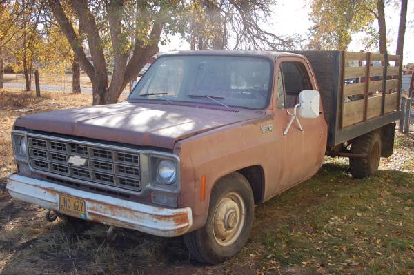Flatbed Truck 77 Chevy - cars & trucks - by owner - vehicle... for sale in Chiloquin, OR – photo 3