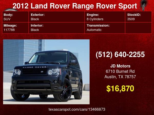 2012 Land Rover Range Sport *(( Triple Black HSE LUX Edition ))*... for sale in Austin, TX – photo 24
