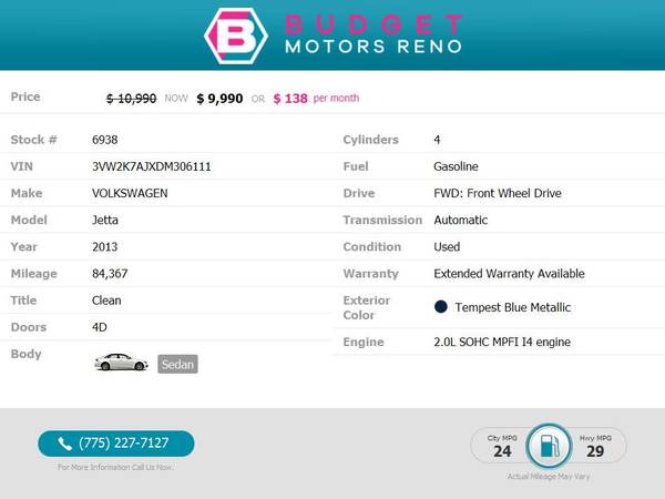 2013 Volkswagen Jetta - cars & trucks - by dealer - vehicle... for sale in Reno, NV – photo 2