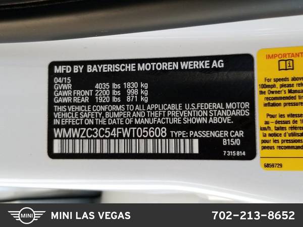 2015 MINI Countryman S SKU:FWT05608 SUV for sale in Las Vegas, NV – photo 23