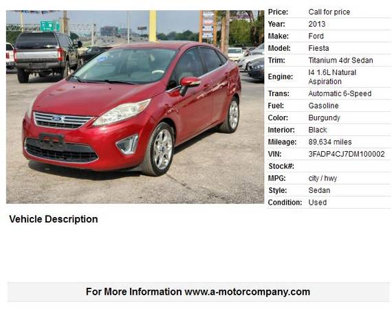 2013 Ford Fiesta Titanium - - by dealer - vehicle for sale in San Antonio, TX