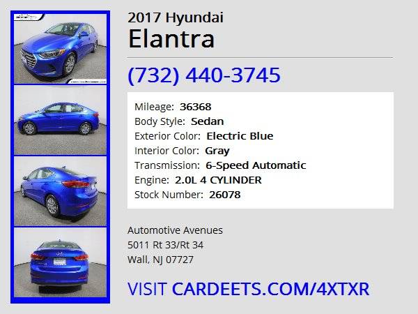 2017 Hyundai Elantra, Electric Blue - cars & trucks - by dealer -... for sale in Wall, NJ – photo 22