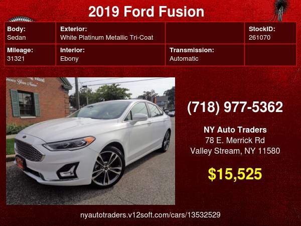 2019 Ford Fusion Titanium FWD - cars & trucks - by dealer - vehicle... for sale in Valley Stream, NY – photo 24