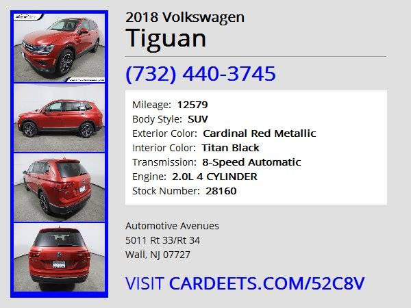 2018 Volkswagen Tiguan, Cardinal Red Metallic - - by for sale in Wall, NJ – photo 22