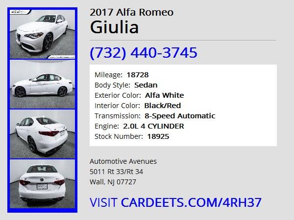 2017 Alfa Romeo Giulia, Alfa White for sale in Wall, NJ – photo 22