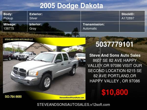 2005 Dodge Dakota SLT 4dr Quad Cab 4WD SB - - by for sale in Happy valley, OR – photo 22