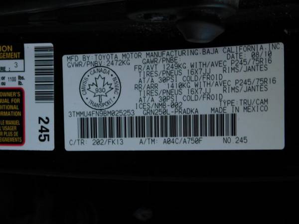 2011 Toyota Tacoma 4x4 4WD Four Wheel Drive SKU:BM025253 for sale in Memphis, TN – photo 22