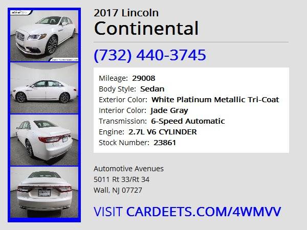 2017 Lincoln Continental, White Platinum Metallic Tri-Coat - cars &... for sale in Wall, NJ – photo 22