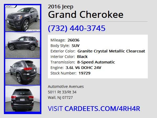 2016 Jeep Grand Cherokee, Granite Crystal Metallic Clearcoat for sale in Wall, NJ – photo 22