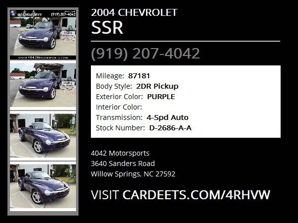 2004 CHEVROLET SSR V8 AUTO LEATHER CONVERTIBLE TRUCK! for sale in Willow Springs, NC – photo 22