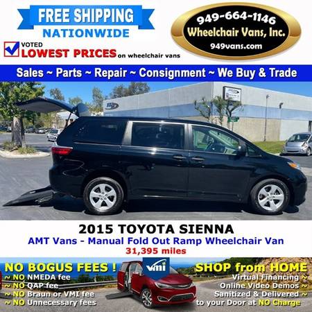 2015 Toyota Sienna L Wheelchair Van AMT Vans - Manual Fold Out Ramp for sale in LAGUNA HILLS, NV – photo 4