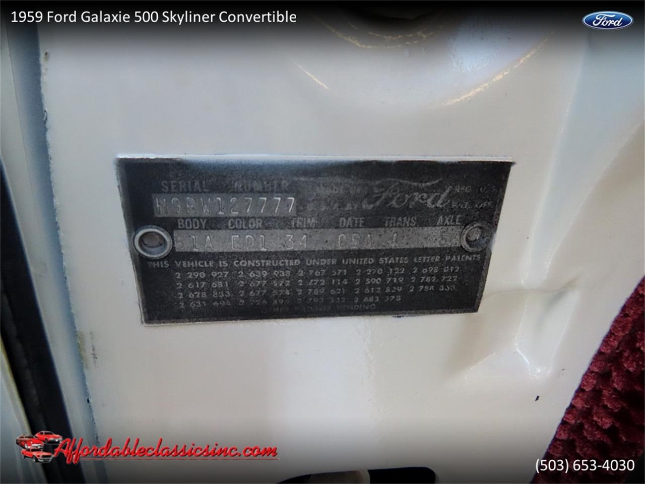 1959 Ford Galaxie Skyliner for sale in Gladstone, OR – photo 62