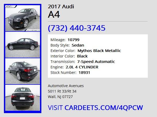 2017 Audi A4, Mythos Black Metallic for sale in Wall, NJ – photo 22