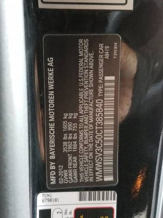 2012 MINI Cooper S S SKU:CT385840 Hatchback for sale in Henderson, NV – photo 24