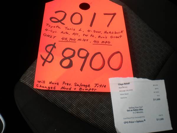 2017 TOYOTA YARIS 47000 MILES - cars & trucks - by dealer - vehicle... for sale in Denton, NE – photo 11