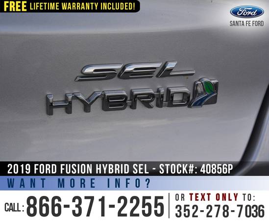 *** 2019 Ford Fusion Hybrid SEL *** ActiveX Seats - Bluetooth -... for sale in Alachua, GA – photo 9