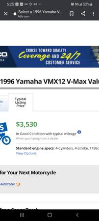 1996 Yamaha VMX12 V-Max - cars & trucks - by owner - vehicle... for sale in Macon, MO – photo 7