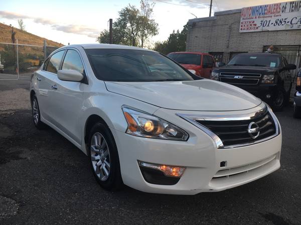 2015 Nissan Altima S white AT AC al pow R Camera MD Inspected Only 55k for sale in TEMPLE HILLS, MD