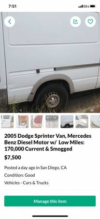 2005 Sprinter cargo Van for sale in San Diego, CA – photo 7