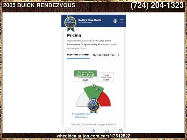 2005 BUICK RENDEZVOUS CX - cars & trucks - by dealer - vehicle... for sale in New Kensington, PA – photo 16