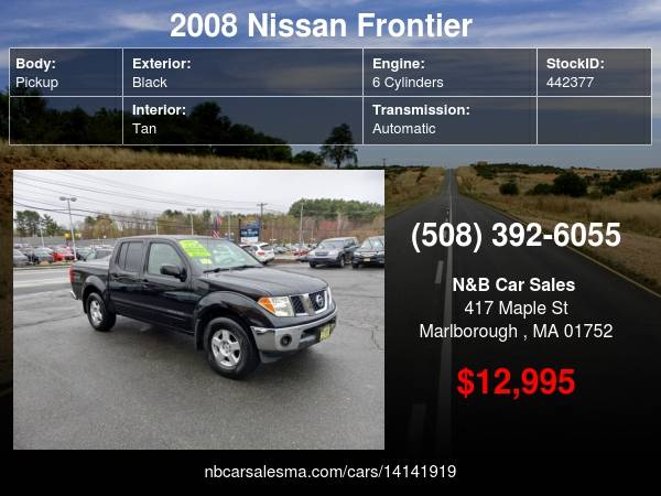 2008 Nissan Frontier 4WD Crew Cab SWB Auto SE - - by for sale in Marlborough , MA – photo 24