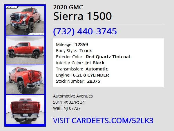 2020 GMC Sierra 1500, Red Quartz Tintcoat - - by for sale in Wall, NJ – photo 22