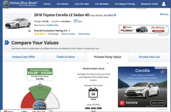 2018 Toyota Corolla LE 4D for sale in Renton, WA – photo 8