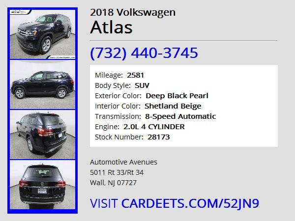 2018 Volkswagen Atlas, Deep Black Pearl - - by dealer for sale in Wall, NJ – photo 22