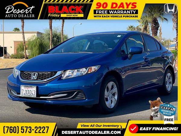 2014 Honda Civic LOW MILES LX Sedan without the headache - cars &... for sale in Palm Desert , CA – photo 3