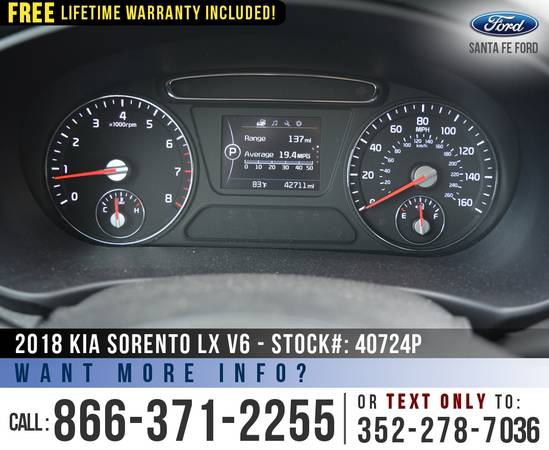 *** 2018 KIA SORENTO LX SUV *** Bluetooth - Cruise Control - SIRIUS... for sale in Alachua, FL – photo 16
