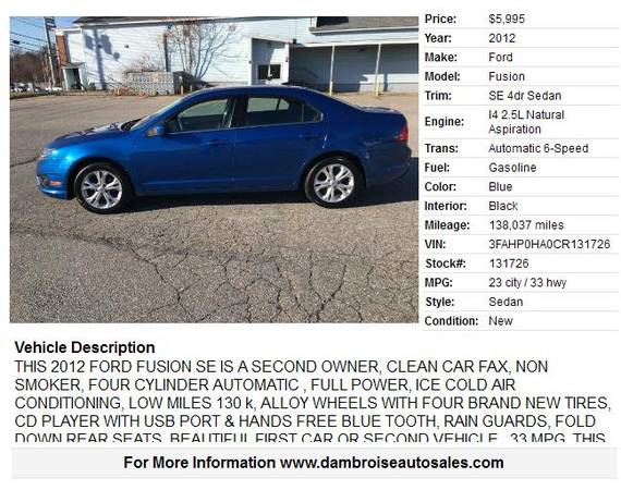 2012 Ford Fusion SE 4dr Sedan, 90 DAY WARRANTY!!!! - cars & trucks -... for sale in Lowell, MA – photo 4