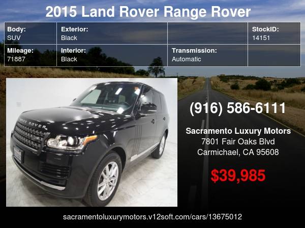 2015 Land Rover Range Rover LOW MILES LOADED SUPERCHARGED WARRANTY... for sale in Carmichael, CA – photo 24