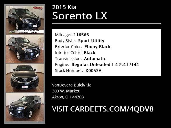 2015 Kia Sorento LX, Ebony Black for sale in Akron, OH – photo 22