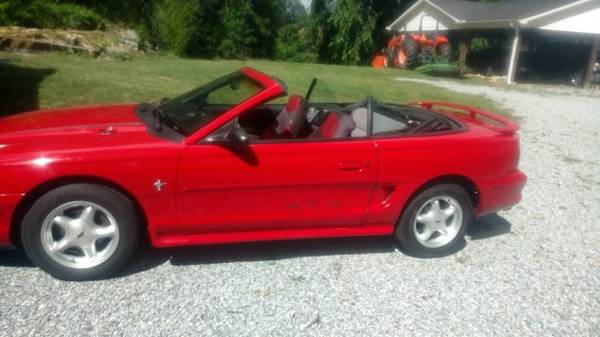 1996 RED FORD MUSTANG CONVERTIBLE for sale in Fletcher, NC – photo 5
