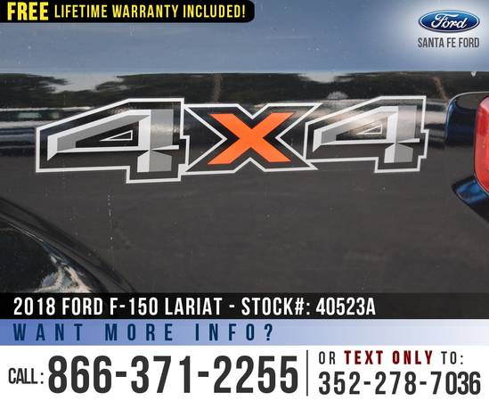 2018 Ford F150 Lariat 4WD *** Leather Seats, SYNC, Touchscreen *** -... for sale in Alachua, FL – photo 21