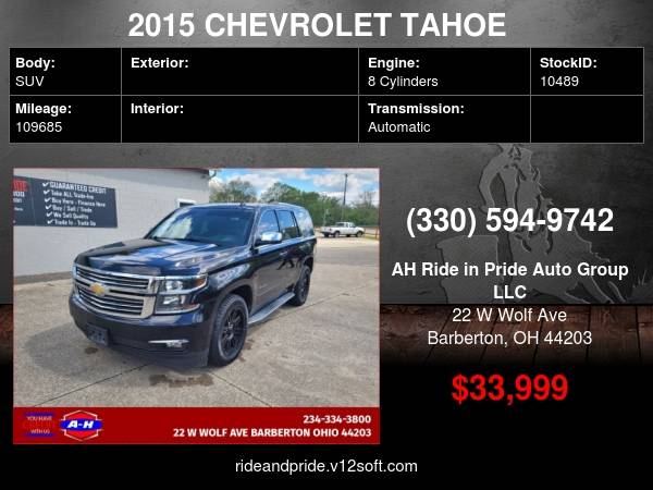 2015 CHEVROLET TAHOE 1500 LTZ - - by dealer - vehicle for sale in Barberton, OH – photo 24