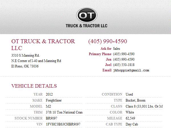 2012 Freightliner M2 37ft 10 Ton National Crane 400B Boom Truck for sale in Joplin, MO – photo 24