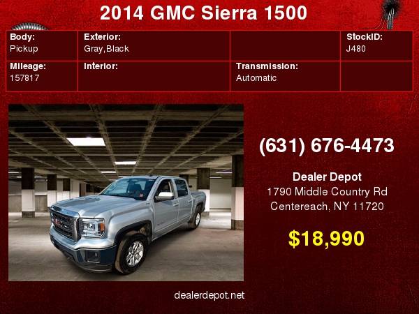 2014 GMC Sierra 1500 4WD Crew Cab 143.5" SLE for sale in Centereach, NY