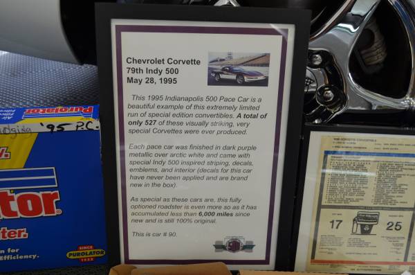 1995 Corvette Indy 500 Pace Car 90, 6k miles, RARE NCRS Top Flight for sale in DALLAS, OK – photo 17