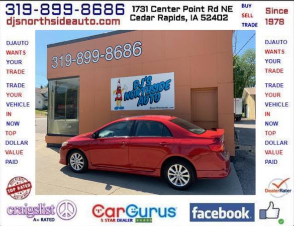 2010 TOYOTA COROLLA 'S' 5-SPEED MANUAL SUNROOF ONLY 115K MILES for sale in Cedar Rapids, IA